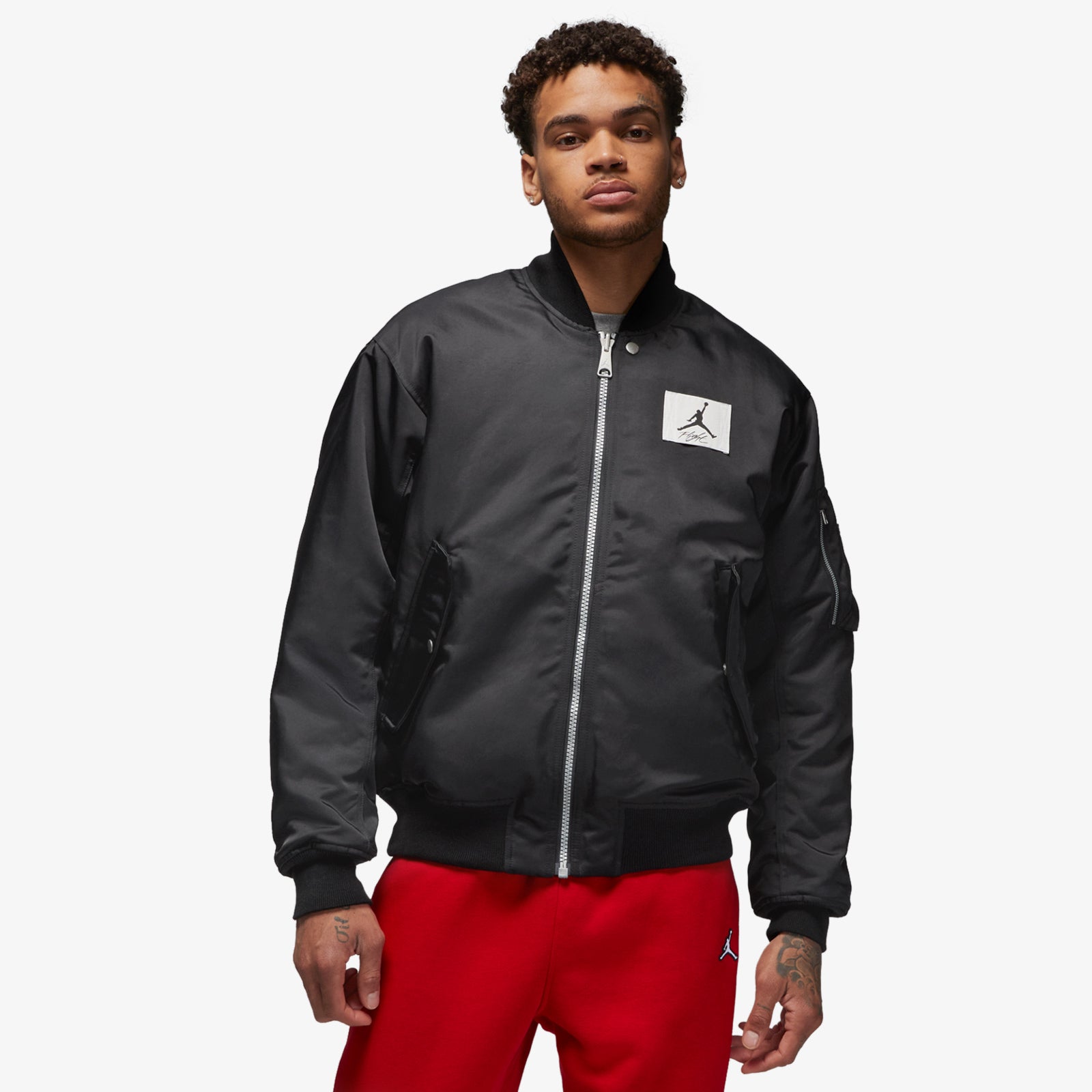 Black jordan bomber jacket top