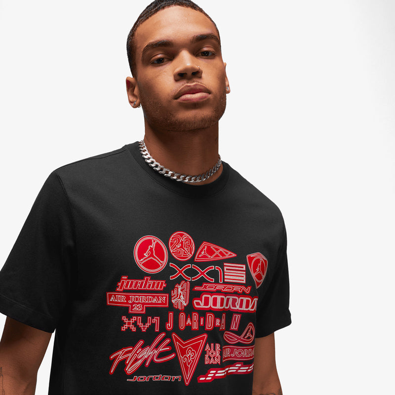 Jordan Logos Graphic T-Shirt - Black - Throwback