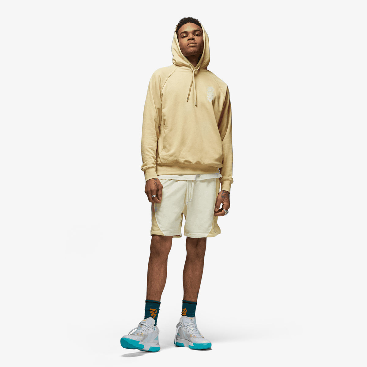Jordan X Zion Number One Dri FIT Fleece Hoodie Gold Throwback