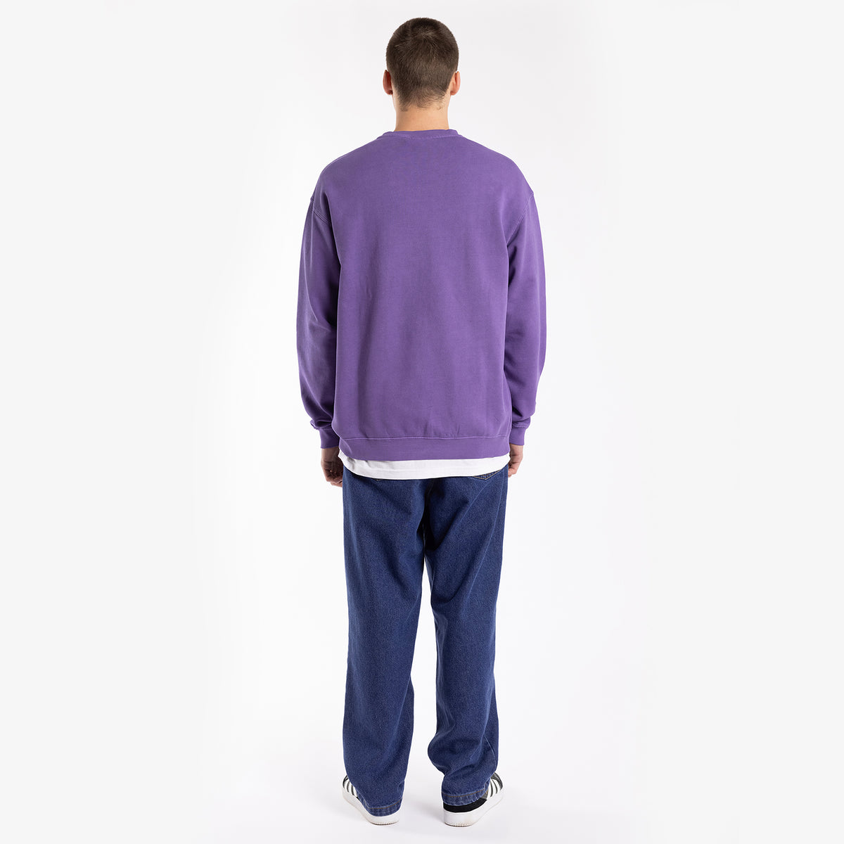 Los Angeles Lakers Hoop Crew Sweatshirt - Faded Purple - Throwback