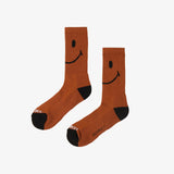 Smiley Oversized Socks - Rust