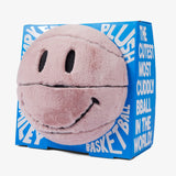 Smiley Sherpa Basketball Pillow - Blush
