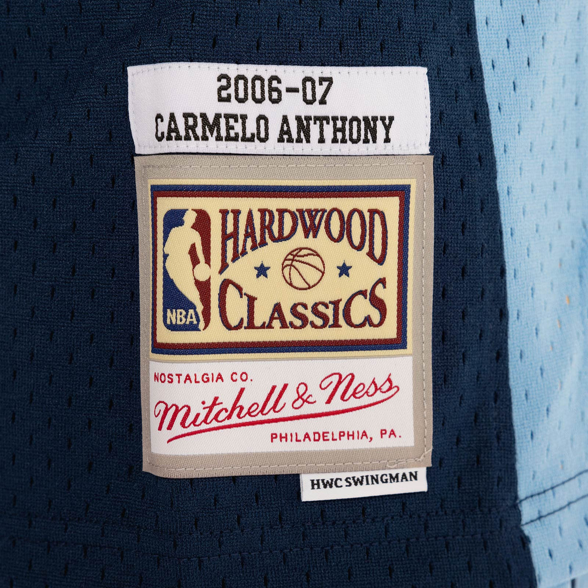 Men's Mitchell & Ness Carmelo Anthony Navy Denver Nuggets Hardwood Classics  Swingman Jersey