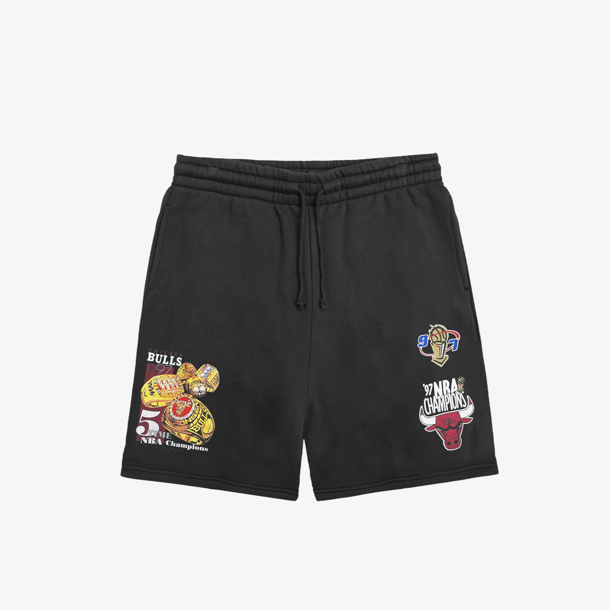 Chicago Bulls Five Time Shorts - Faded Black