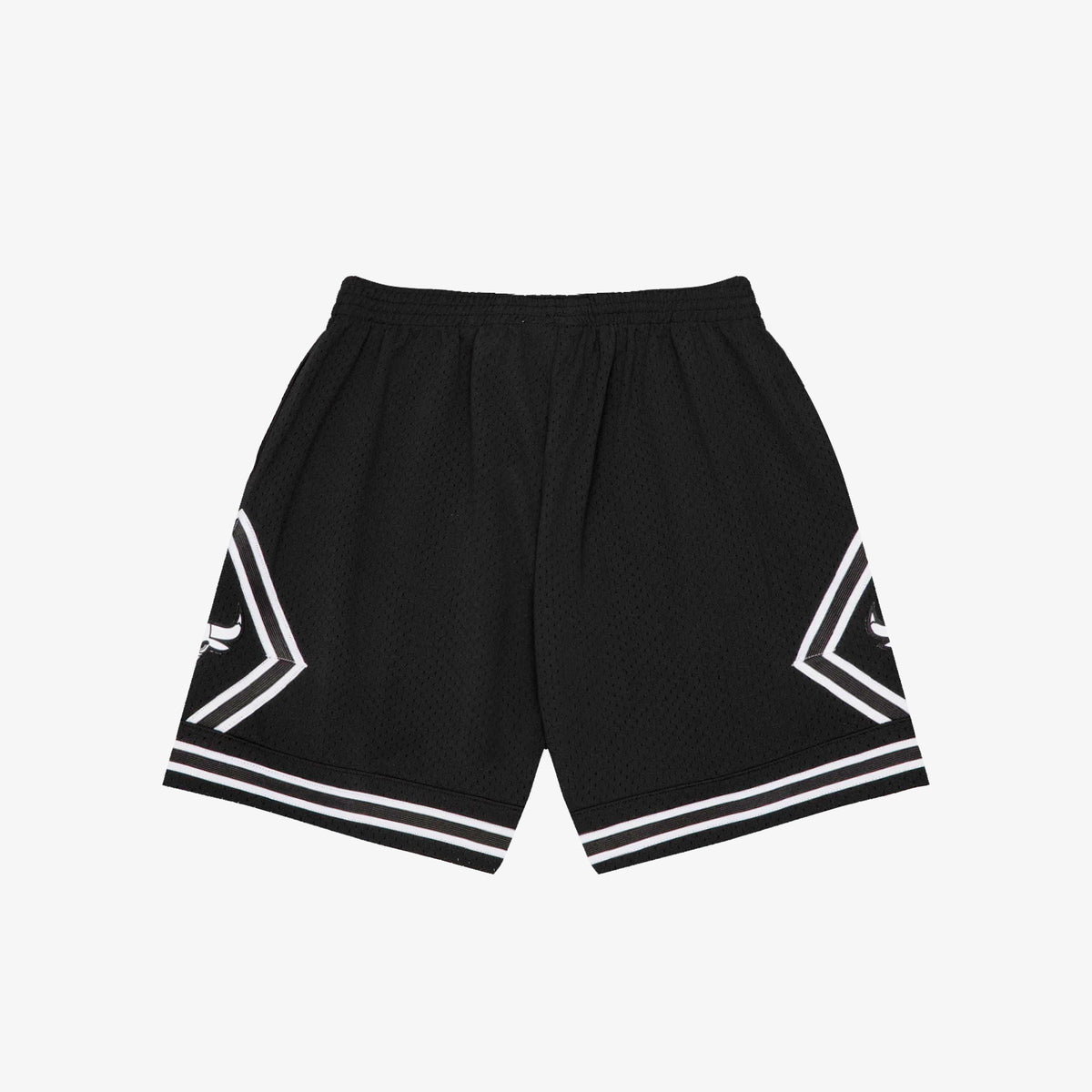 Chicago Bulls White Logo Swingman Shorts Black Throwback