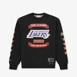 Los Angeles Lakers 3 In A Row Vintage Crew Sweatshirt - Faded Black