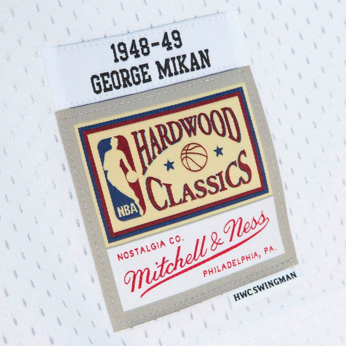 George Mikan Minneapolis Lakers 48-49 HWC Swingman Jersey - White -  Throwback