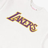 Los Angeles Lakers Jersey Wordmark Crew Sweatshirt - White Marle