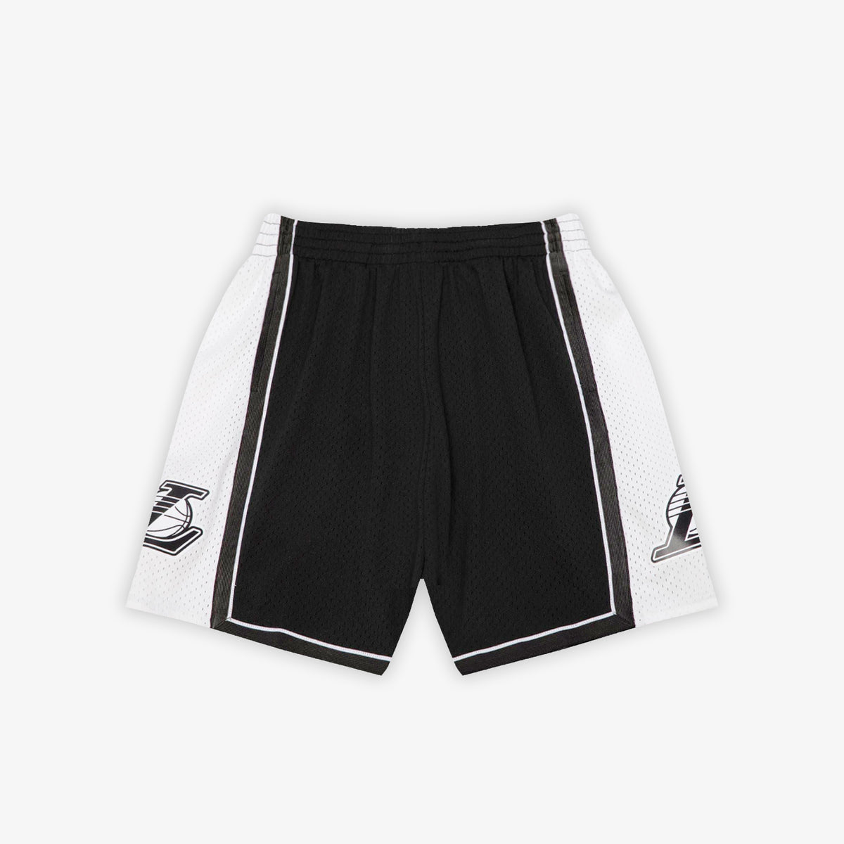 Los Angeles Lakers White Logo Swingman Shorts - Black