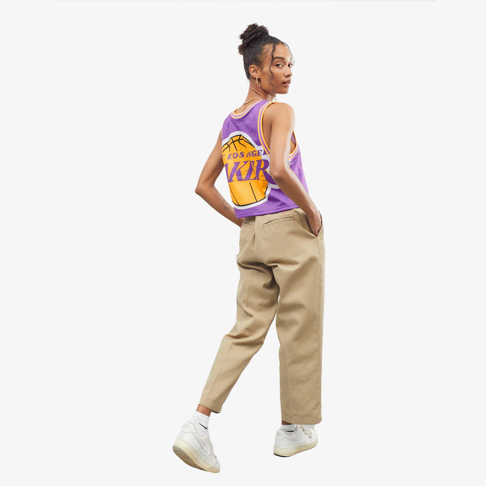 WMNS Mitchell & Ness Los Angeles Lakers Women's Big Face 4.0 Crop Tank  black