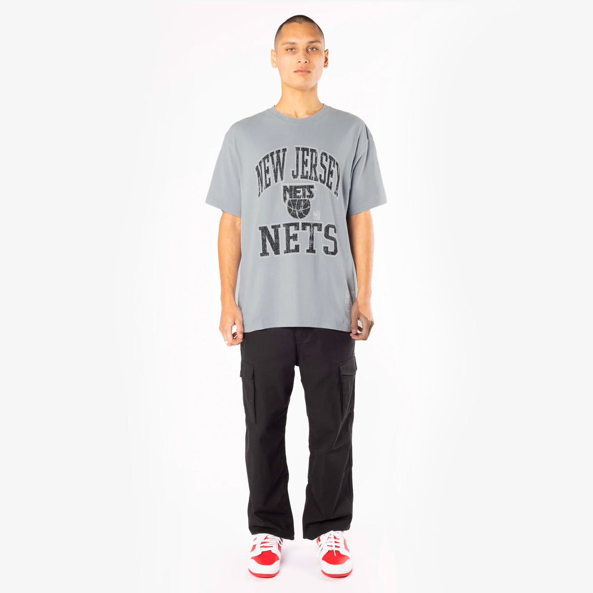 New Jersey Nets Vintage HWC Ivy Arch Tee - Faded Fog Grey