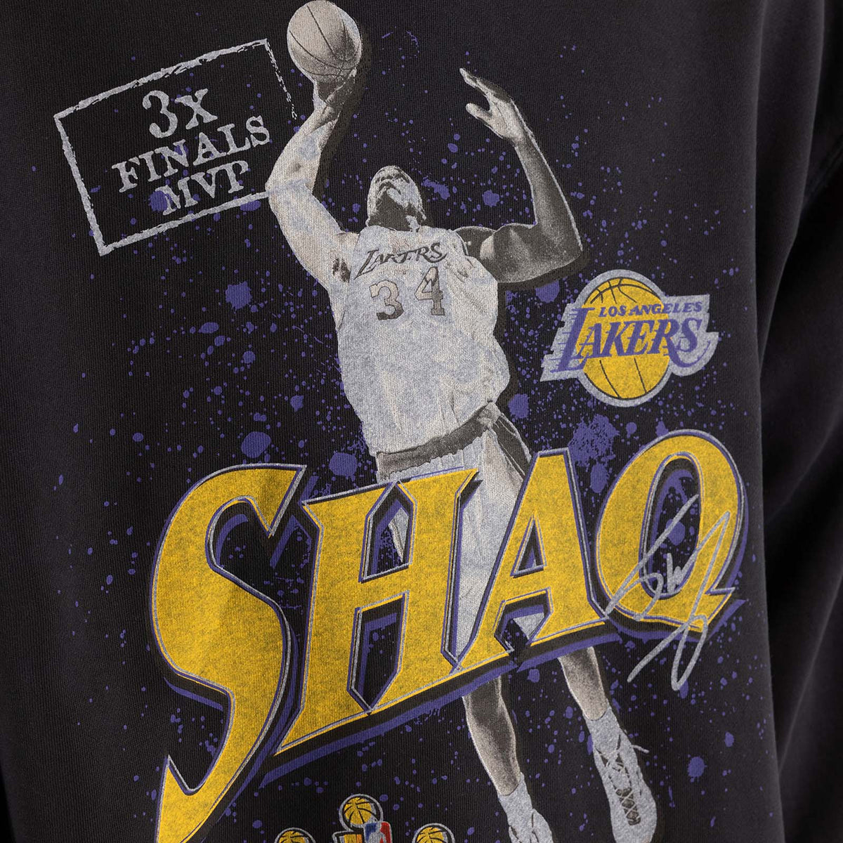 Shaquille O&#39;Neal Los Angeles Lakers MVP Crew Sweatshirt - Faded Black