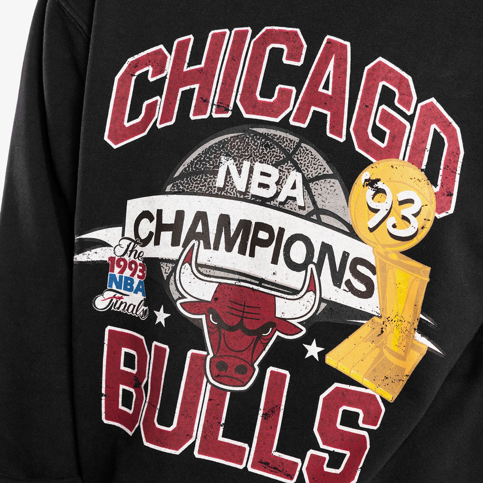 Chicago Bulls Team History Crew Sweatshirt Faded Black Throwback