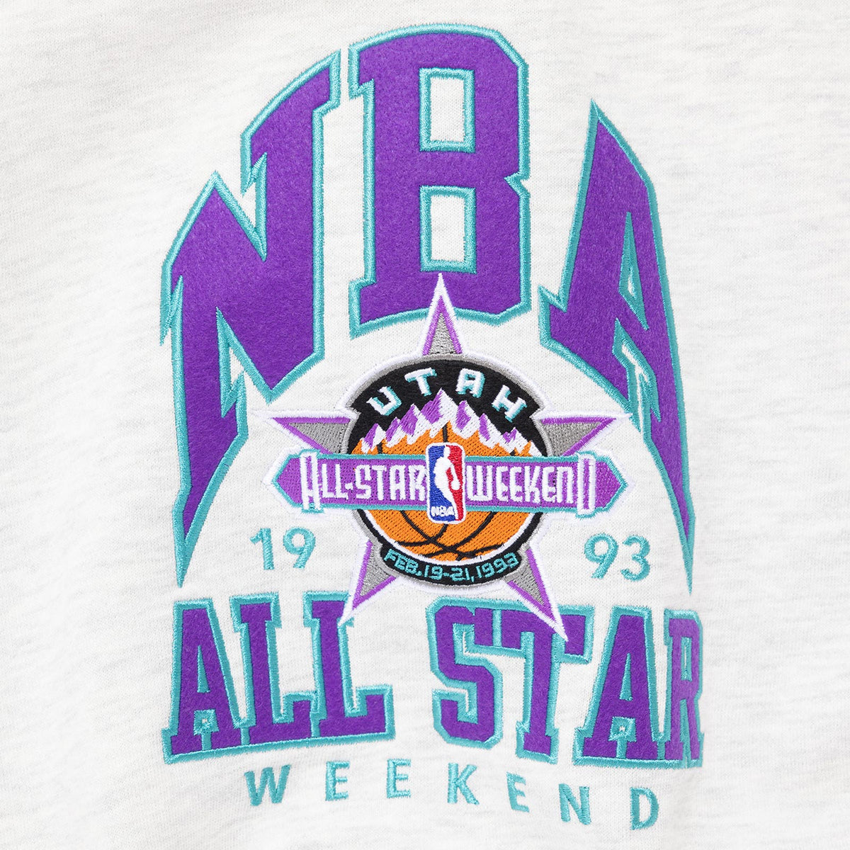 Utah 1993 NBA All Star Weekend Crew Sweatshirt - White Marle