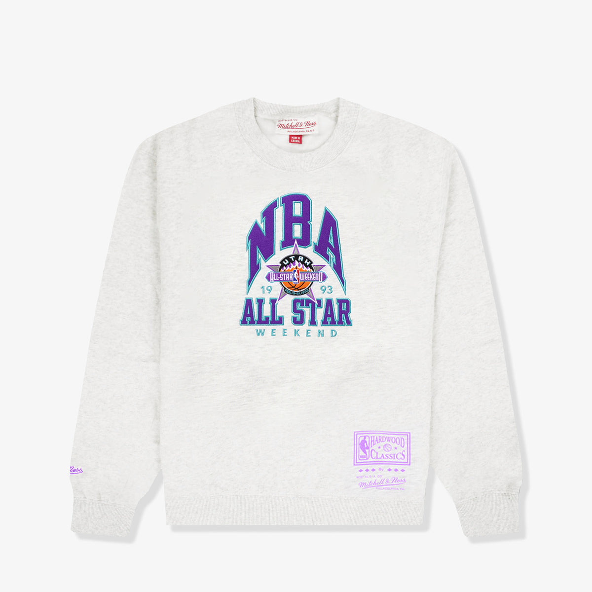 Utah 1993 NBA All Star Weekend Crew Sweatshirt - White Marle