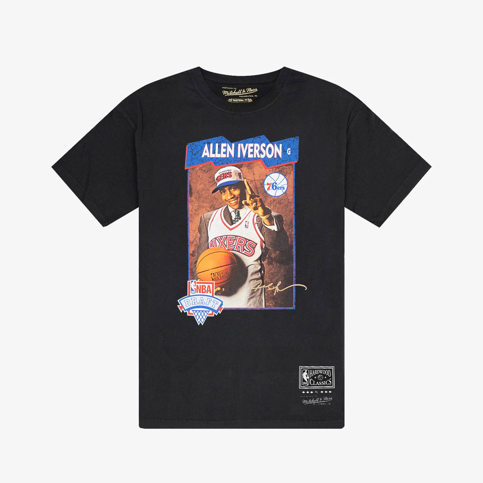 Allen Iverson Philadelphia 76ers Draft Day Tee Faded Black