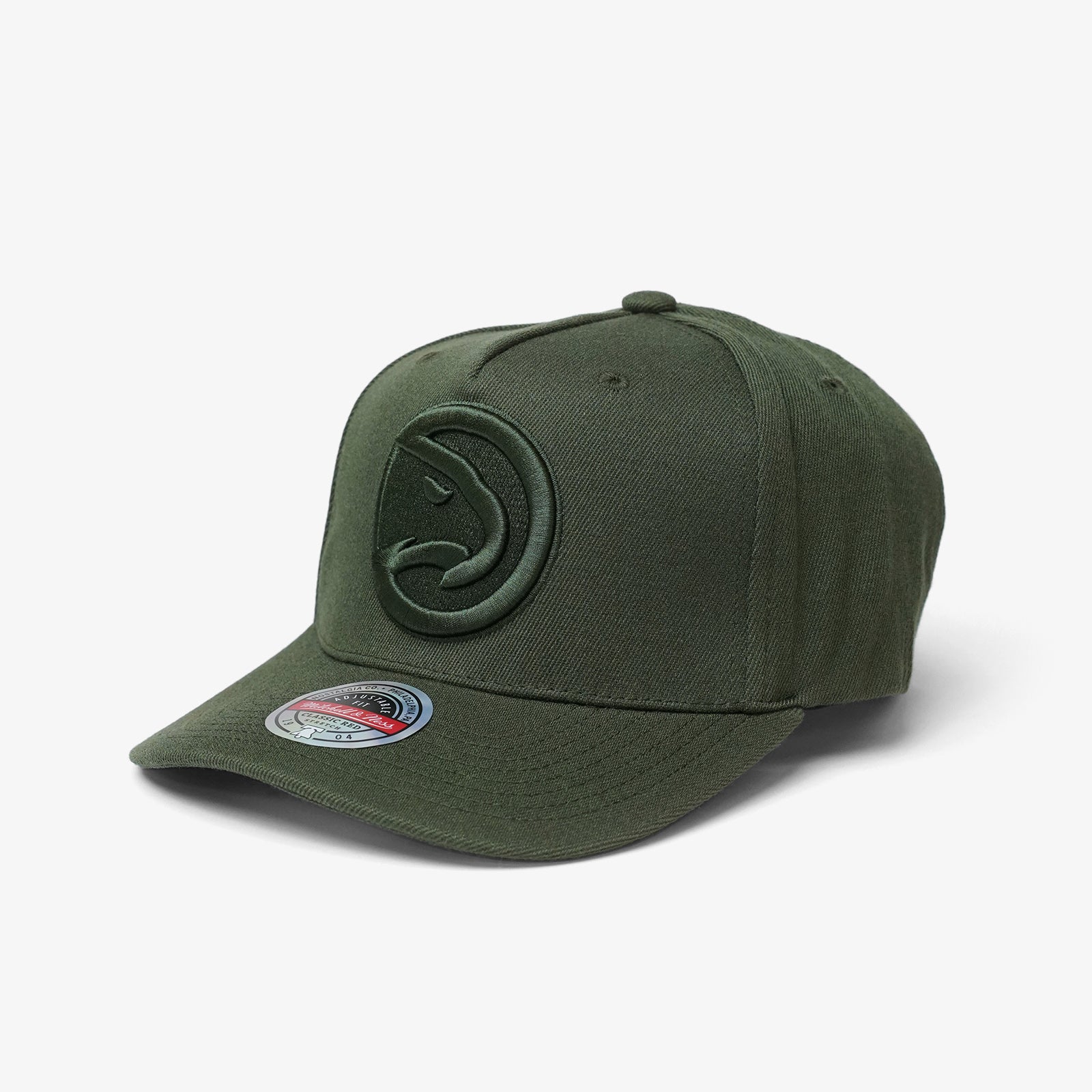 Atlanta Hawks Tonal Logo Classic Redline Snapback - Olive – Throwback