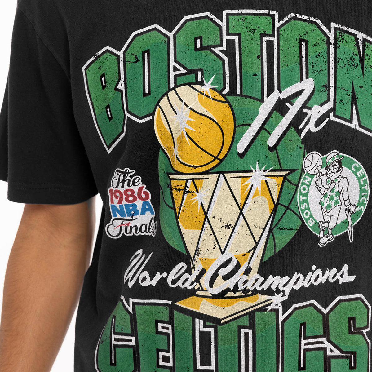 Boston Celtics Champ History Vintage Tee - Faded Black