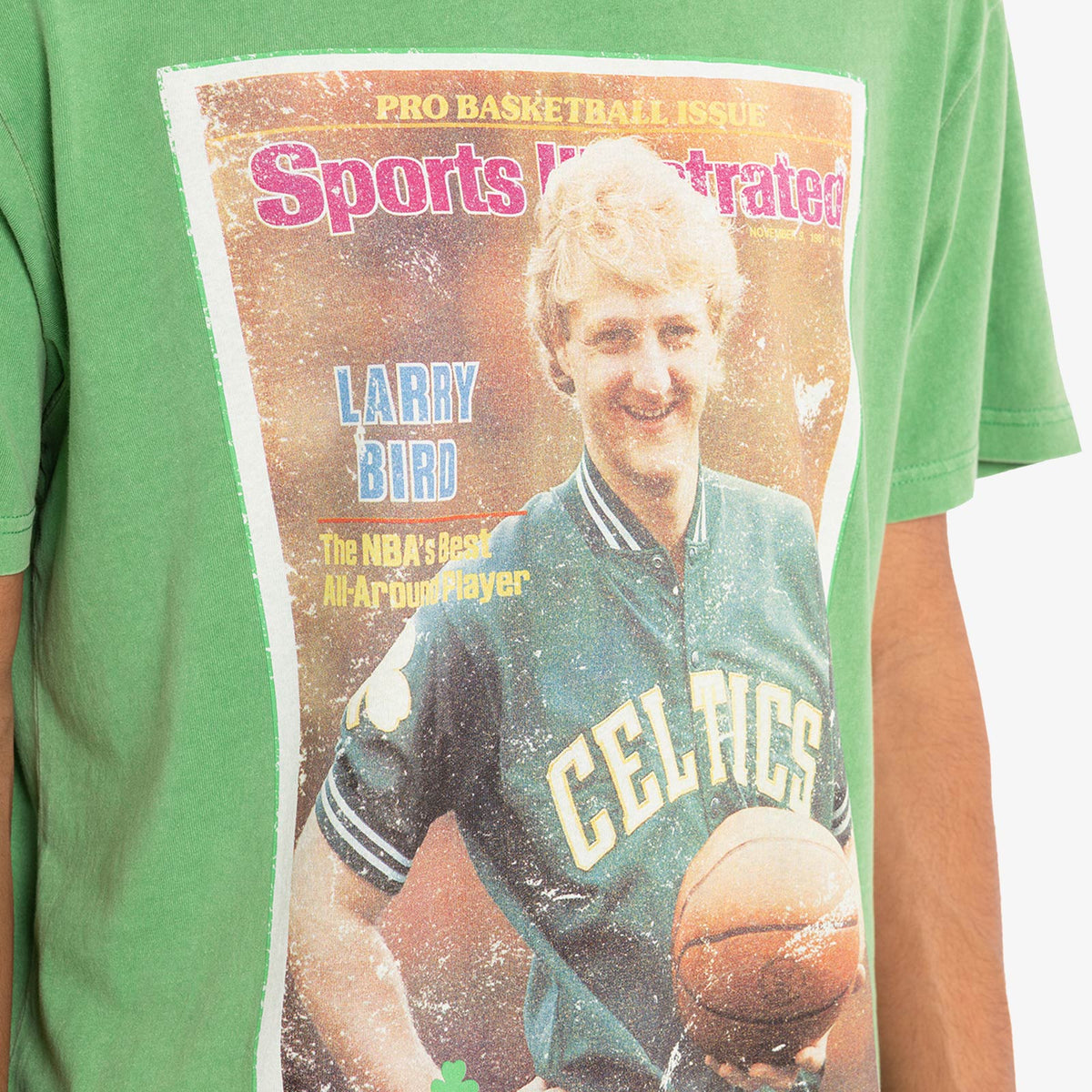 Larry Bird Boston Celtics Sports Illustrated Tee - Faded Green