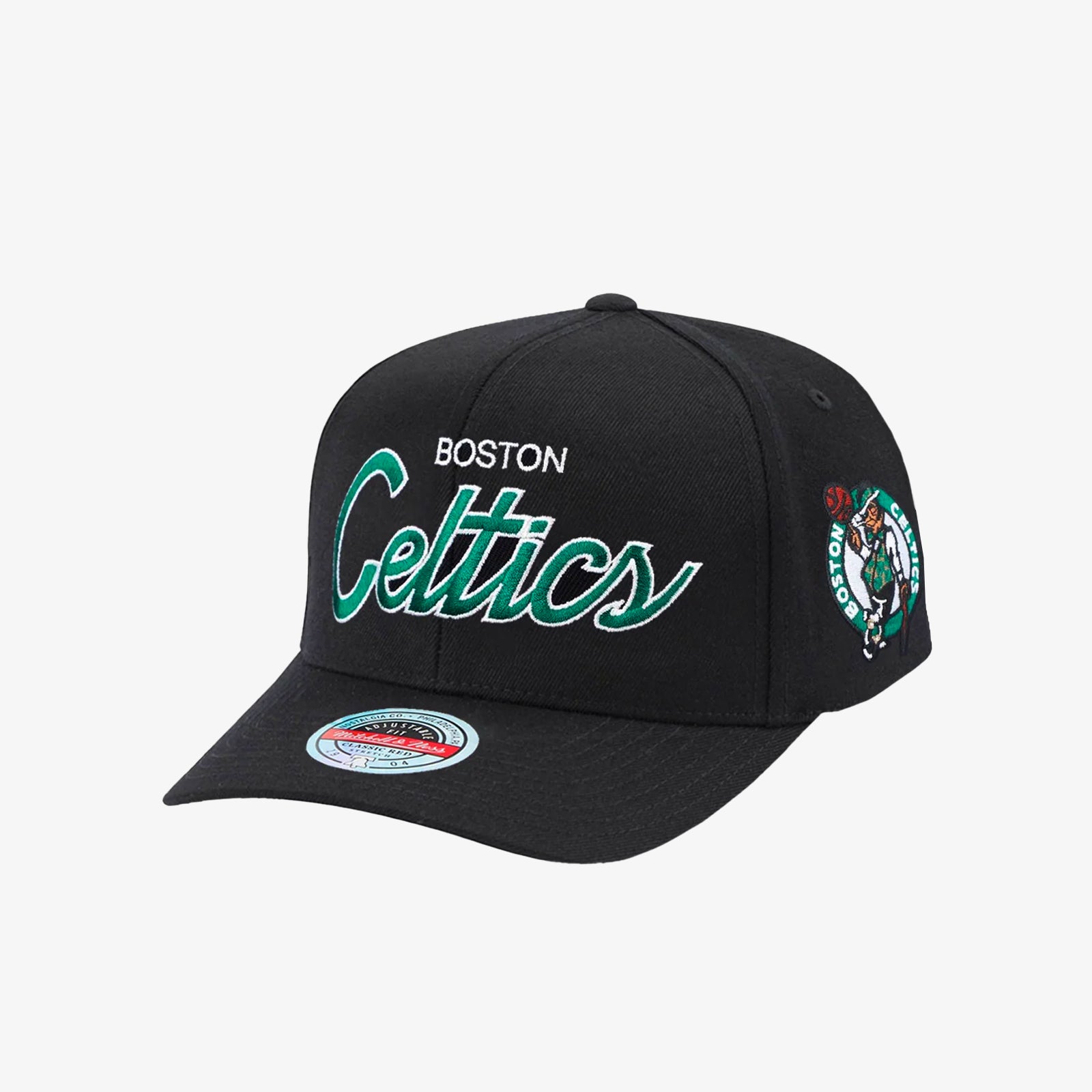 Boston Celtics Team Script Classic Redline Snapback - Black – Throwback