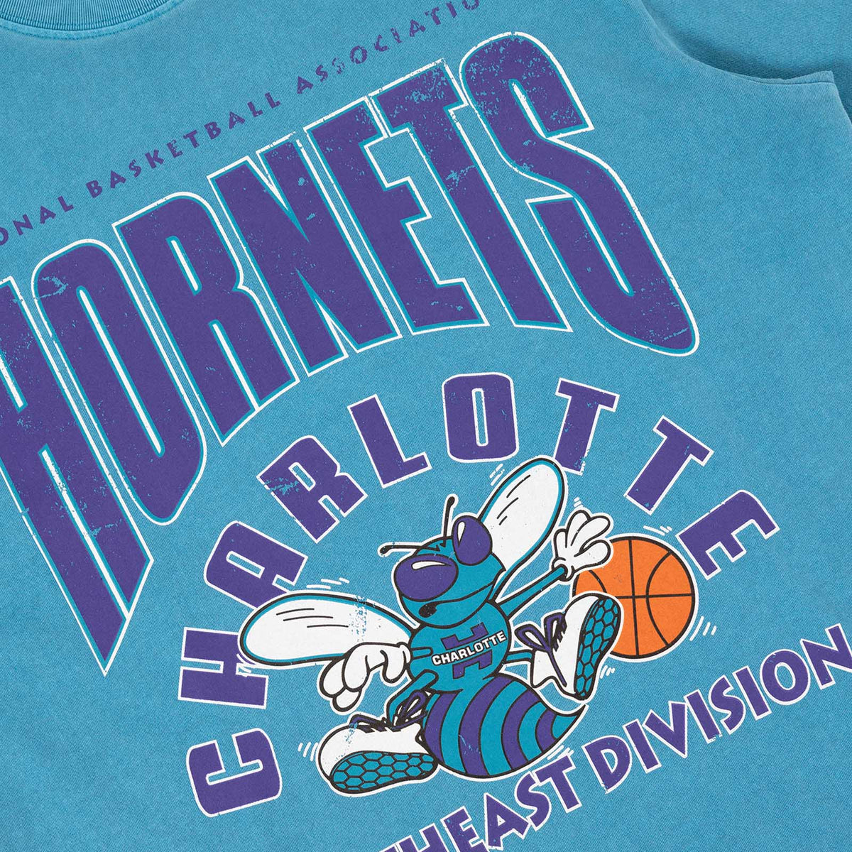 Charlotte Hornets 90's Vintage NBA T-Shirt Carolina Blue / 2XL