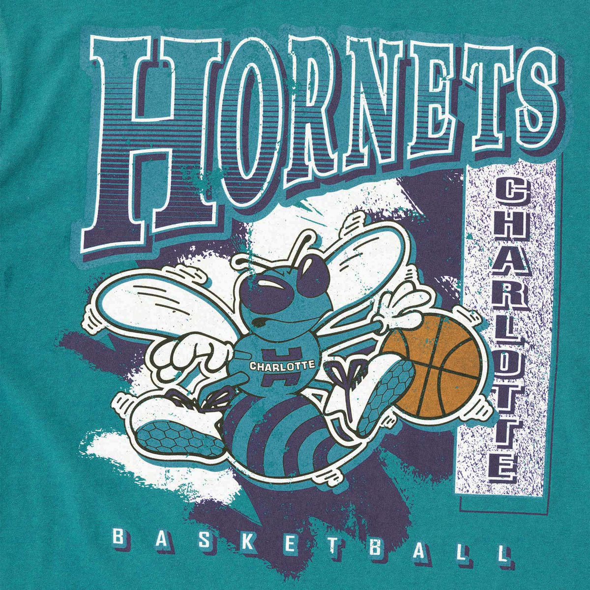 Charlotte Hornets Brush Off Tee - Faded Teal