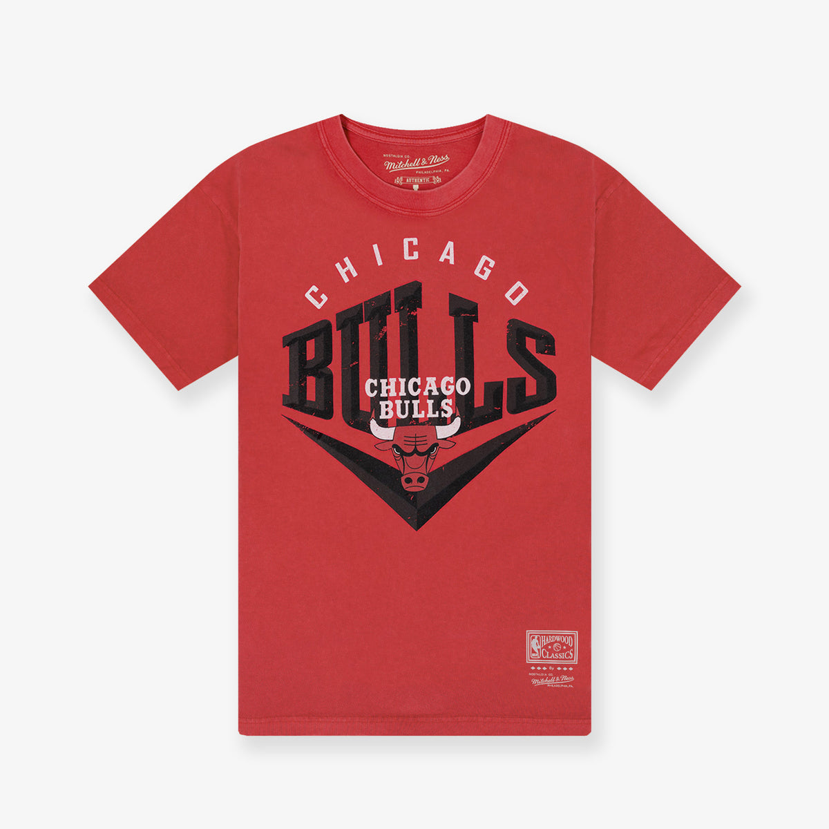 Chicago Bulls Beveled Tee - Faded Red