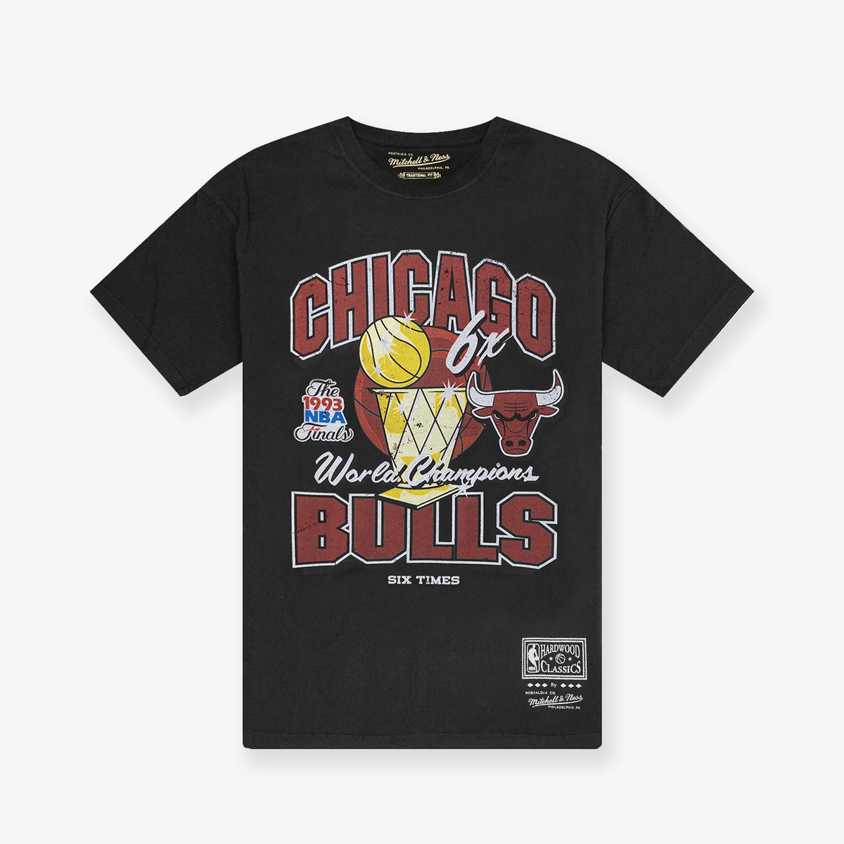 Chicago Bulls Champ History Vintage Tee - Faded Black