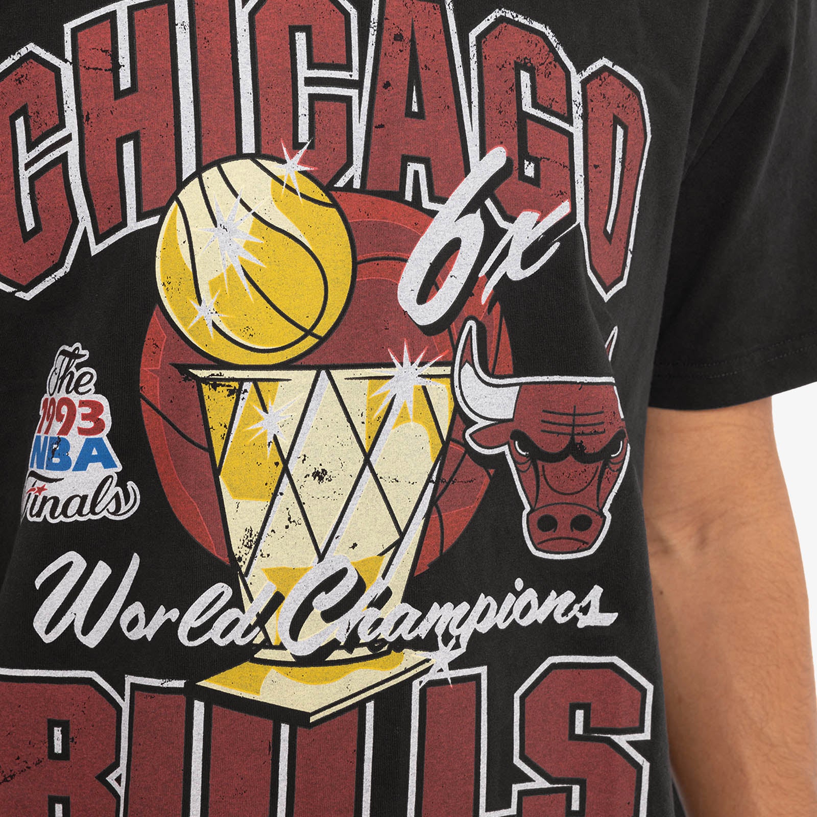 Chicago Bulls Champ History Vintage Tee - Faded Black - Throwback