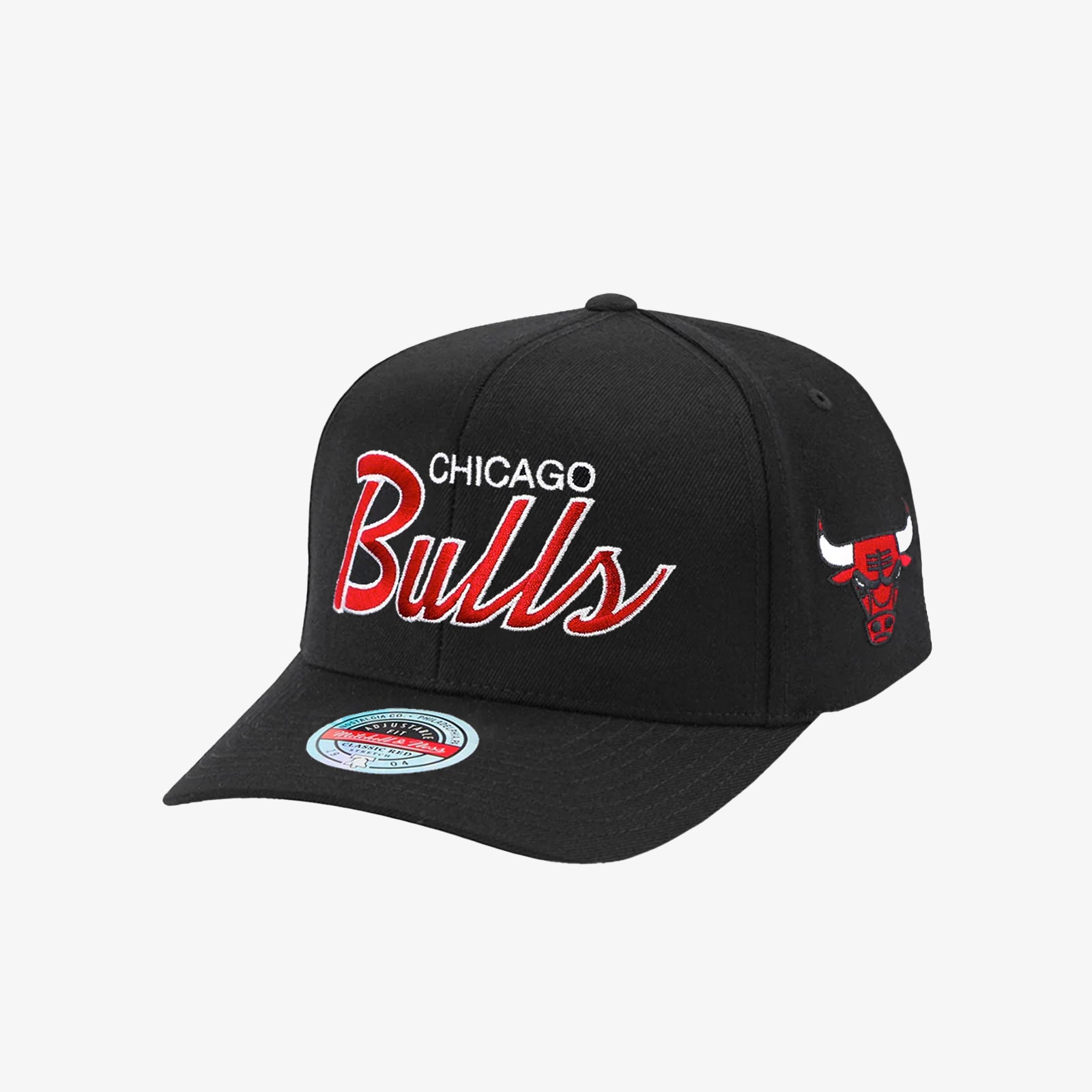 Chicago Bulls Team Script Classic Redline Snapback Black