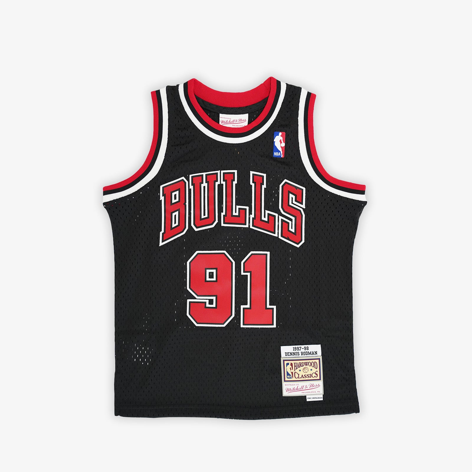 Mitchell & Ness Dennis Rodman Black Chicago Bulls 1997-98 Hardwood Classics  Swingman Jersey