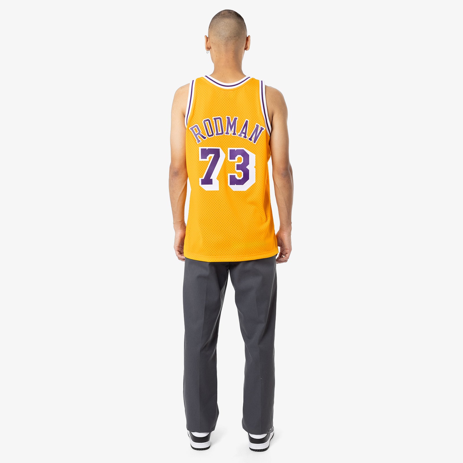 DENNIS RODMAN Nike Los Angeles Lakers Gold Authentic Jersey 48 Bulls  Mavericks