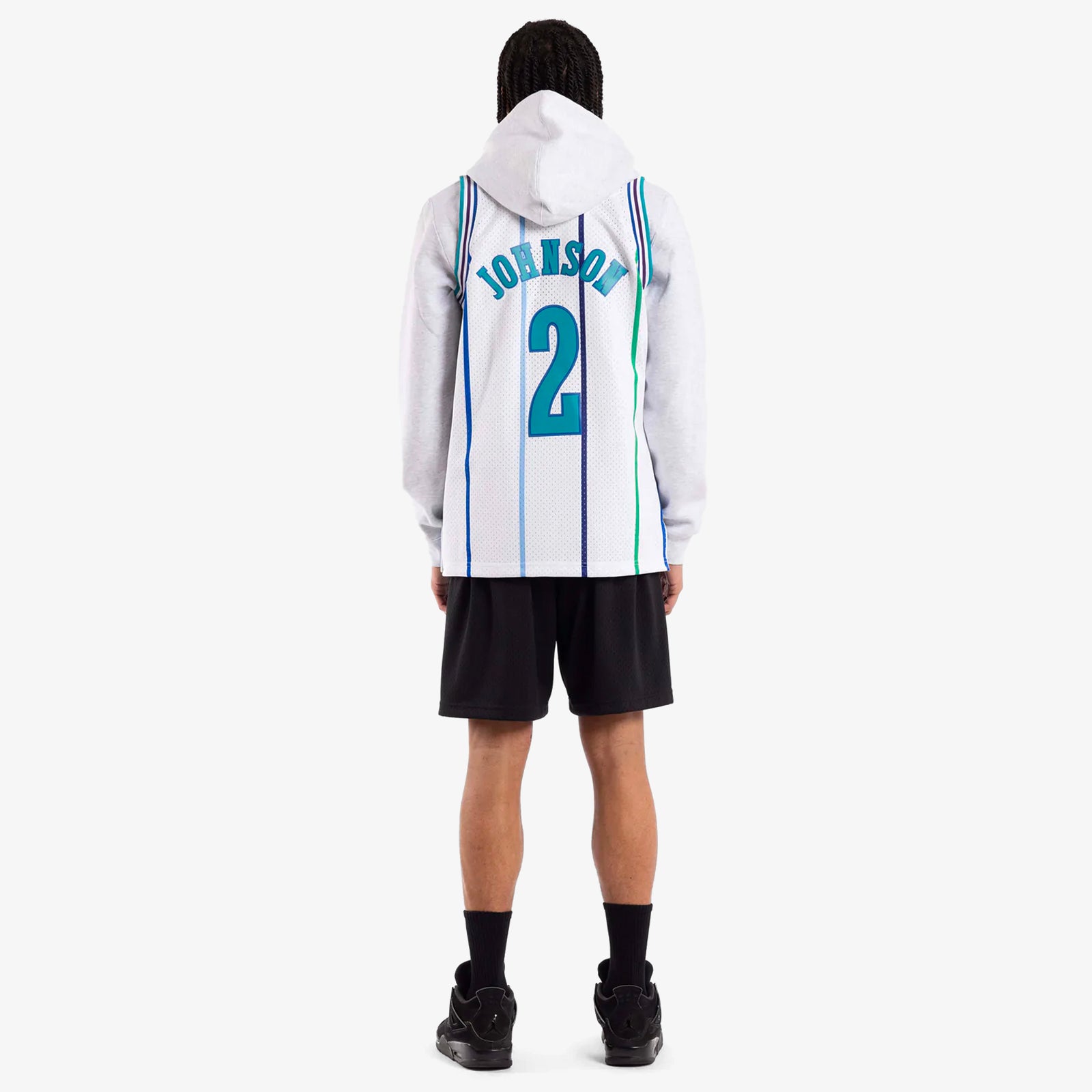 Larry johnson white hornets jersey discount