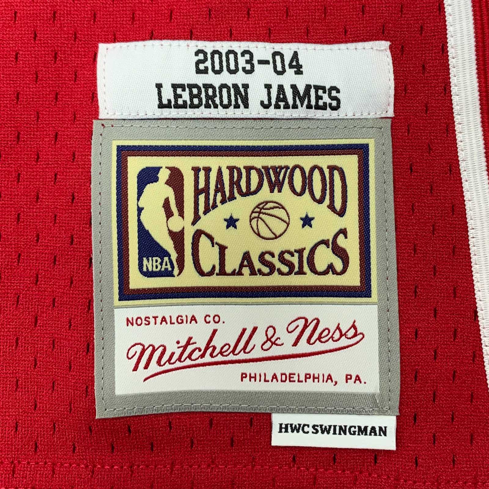 Men's Mitchell & Ness LeBron James White Cleveland Cavaliers 2003-04  Hardwood Classics Swingman Jersey