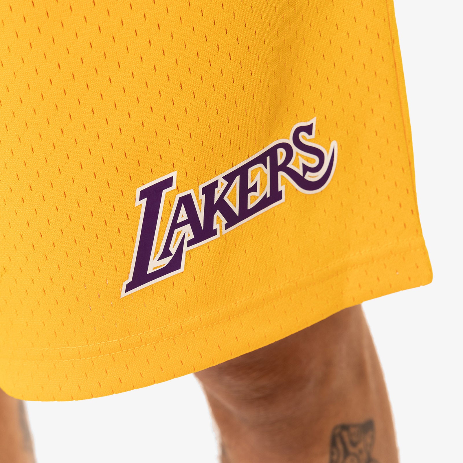 Los Angeles Lakers Mesh Court Shorts - Yellow - Throwback