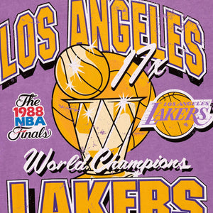 Vintage 80s Los Angeles LA Lakers T-shirt L Champion NBA Basketball Purple