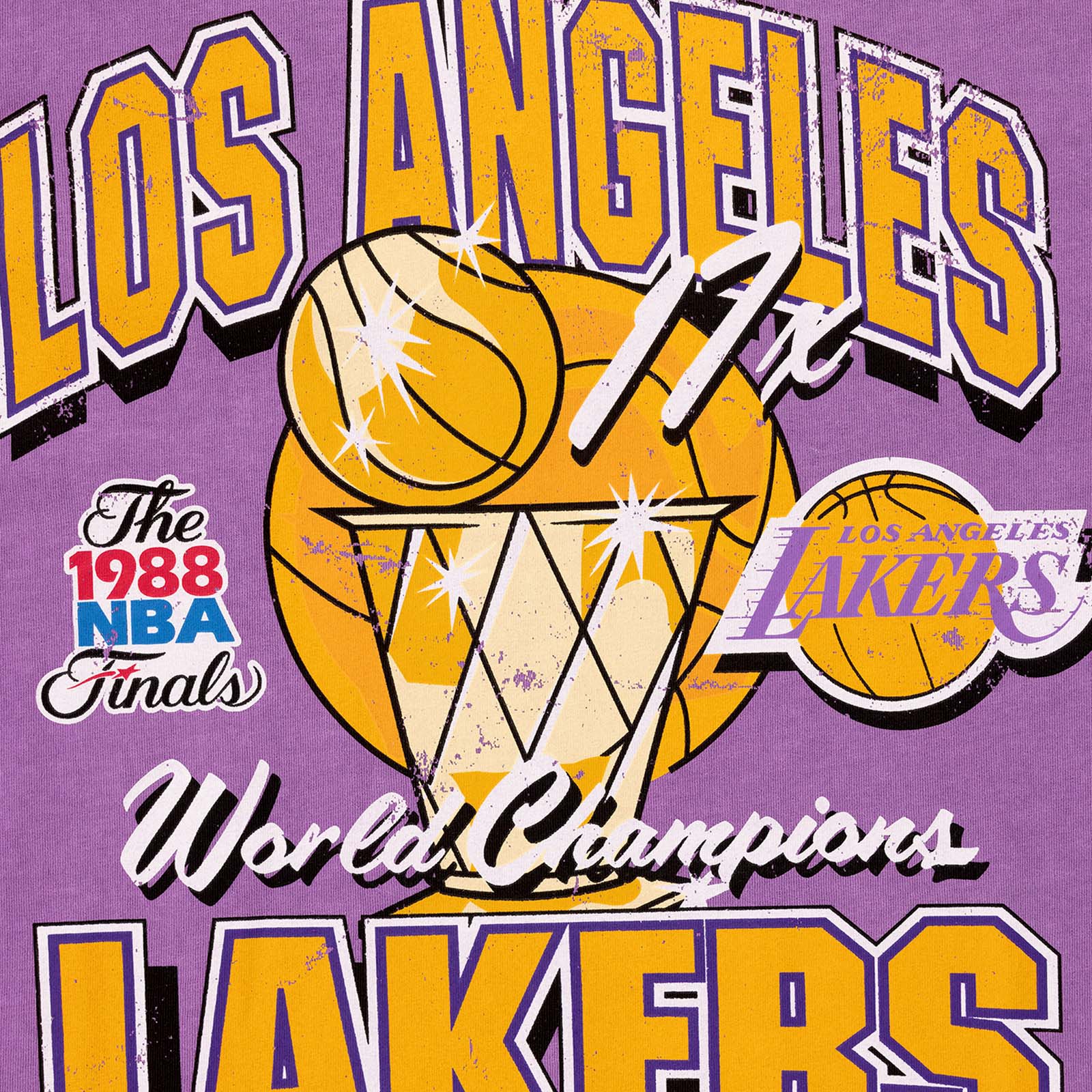 MITCHELL & NESS - CHOP vintage LA LAKERS LOGO TEE in FADED Purple