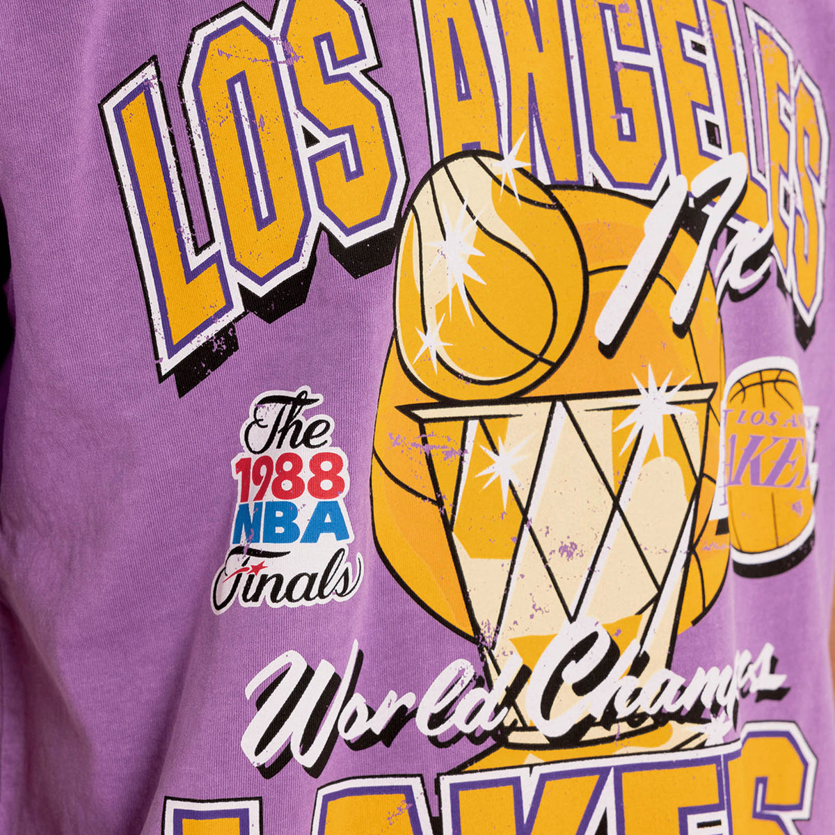 Los Angeles Lakers Champ History Vintage Tee - Faded Purple - Throwback