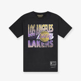 Los Angeles Lakers Incline Stack Vintage Tee - Faded Black