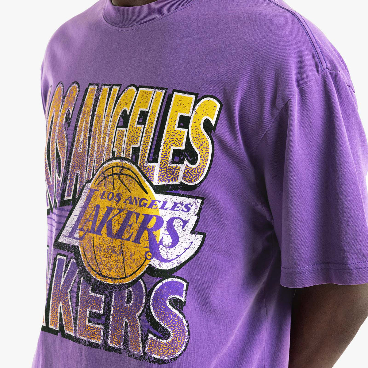 Los Angeles Lakers Incline Stack Vintage Tee - Faded Purple