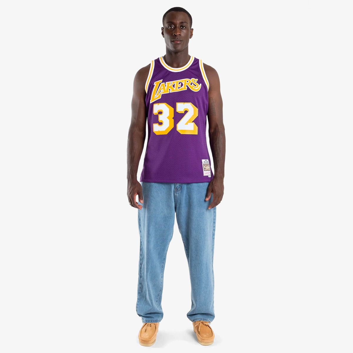 Magic Johnson Los Angeles Lakers 84-85 HWC Swingman Jersey - Purple