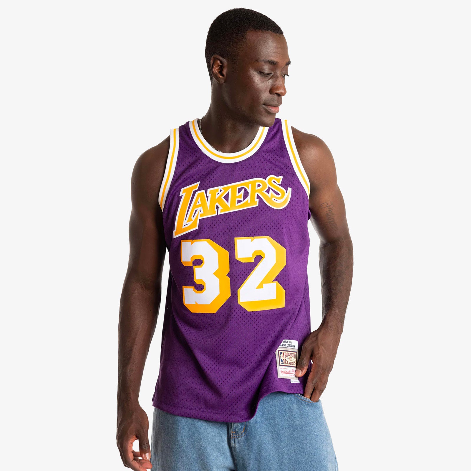 Magic Johnson Los Angeles Lakers Mitchell & Ness NBA Throwback HWC