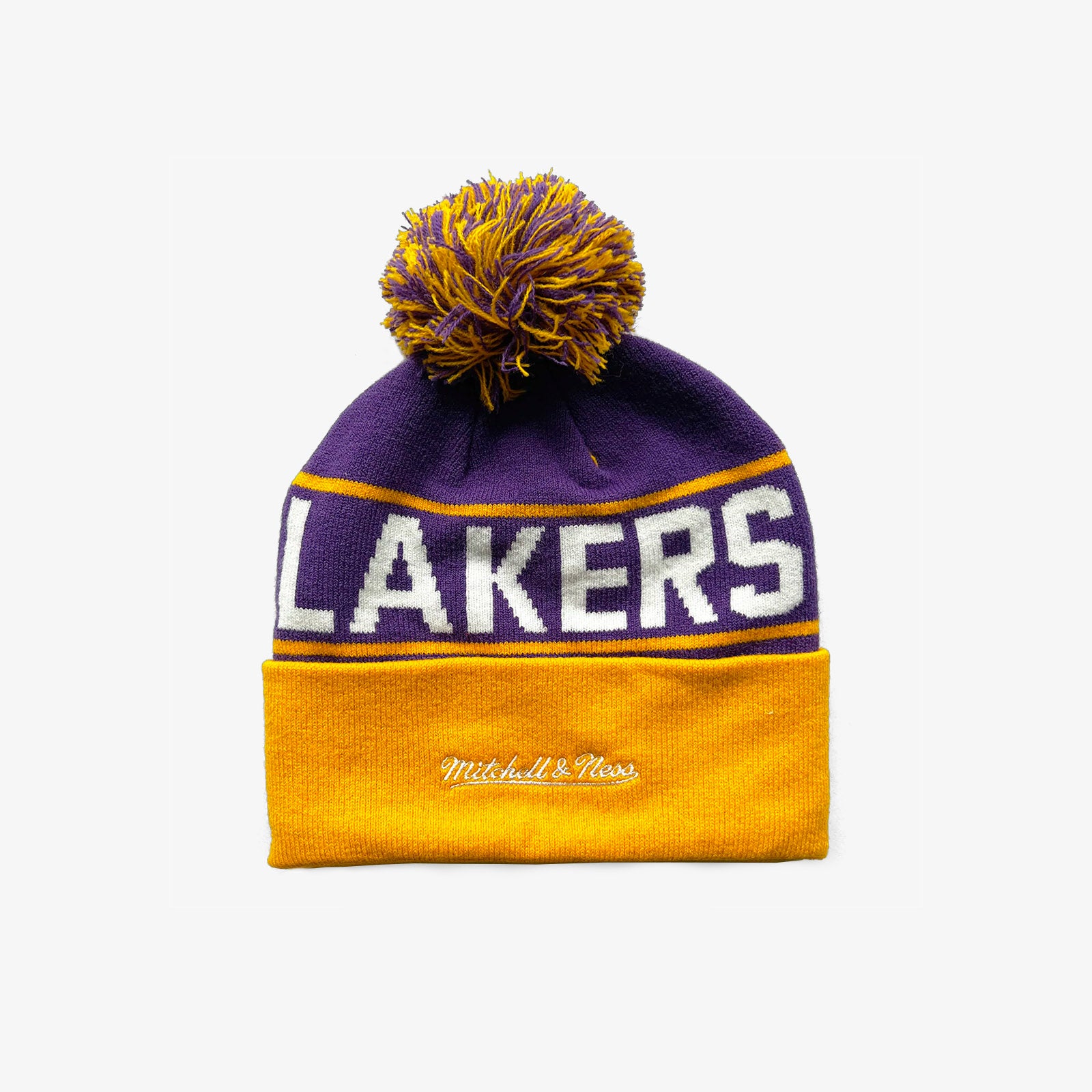 Los Angeles Lakers Team Pom Beanie- Purple - Throwback