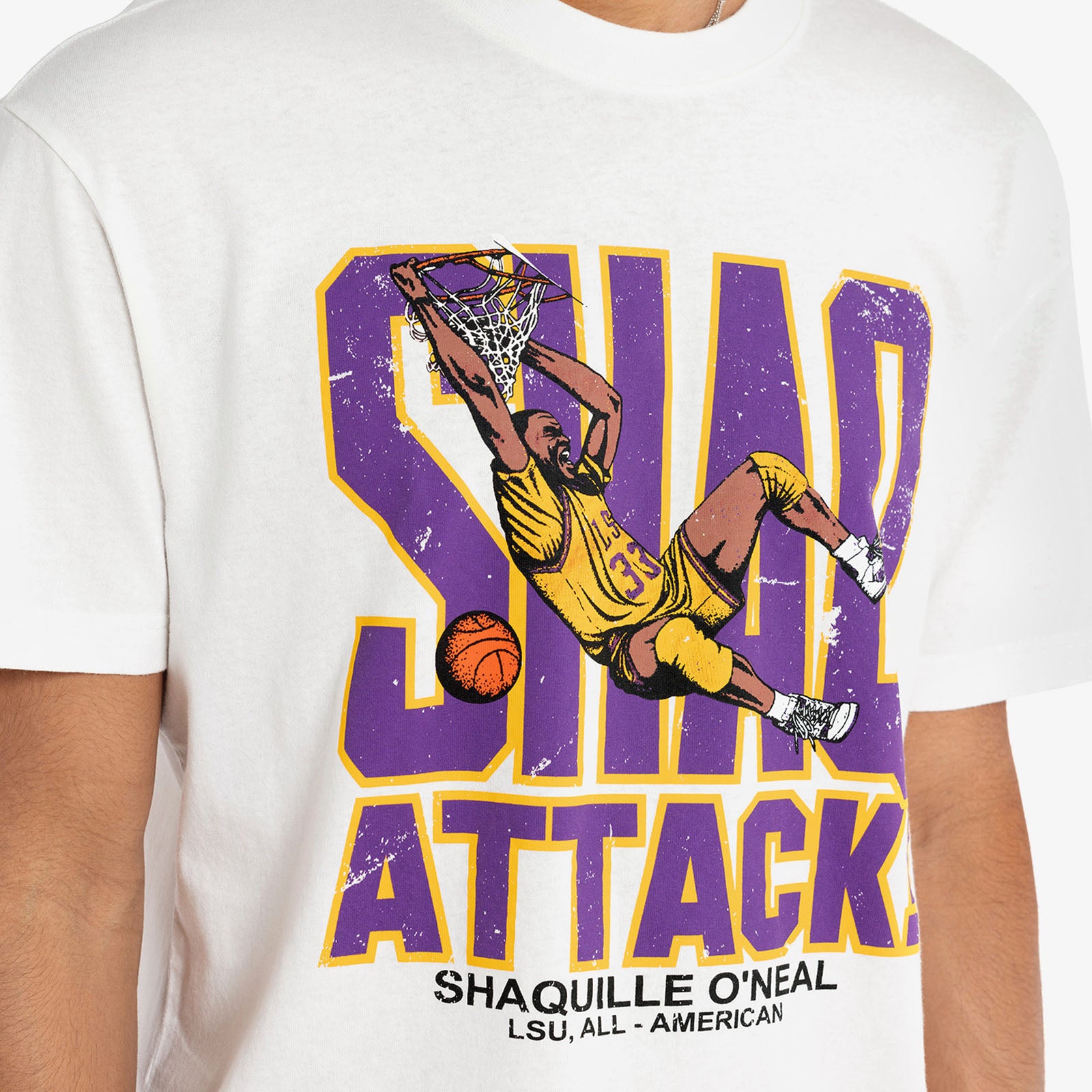 Men's Mitchell & Ness Shaquille O'Neal White LSU Tigers College