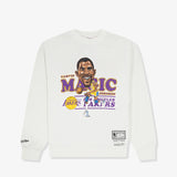 Magic Johnson Los Angeles Lakers Caricature Vintage Crew Sweatshirt - Vintage White