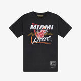 Miami Heat Abstract Tee - Vintage Black
