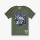 Milwaukee Bucks Brush Off Tee - Faded Green