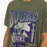 Milwaukee Bucks Brush Off Tee - Faded Green