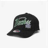 Milwaukee Bucks Script Classic Redline Snapback - Black