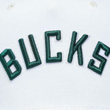 Milwaukee Bucks Script Vintage White Classic Redline Snapback